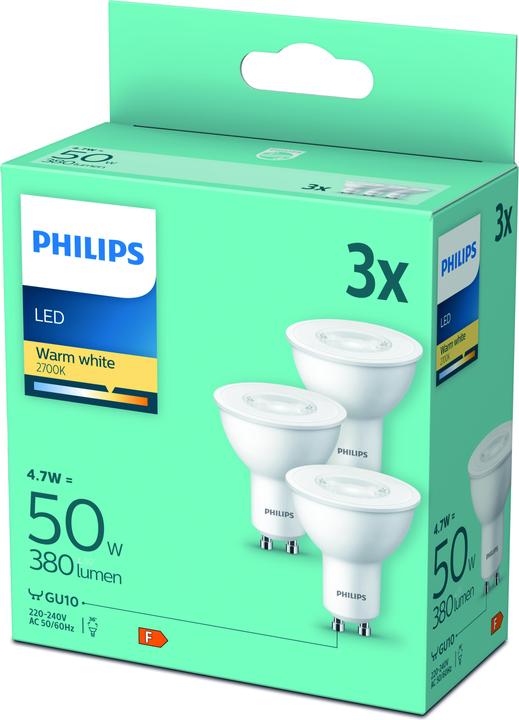 Actual product image Philips Lamp (GU10, 4.70 W, 380 lm, 3 x, F)