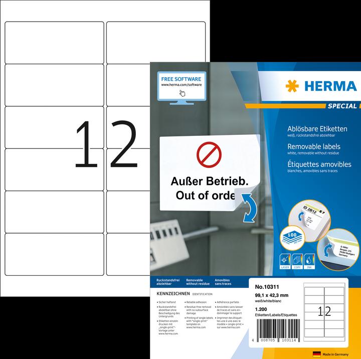 Produktbild HERMA Ablösbare Etiketten A4