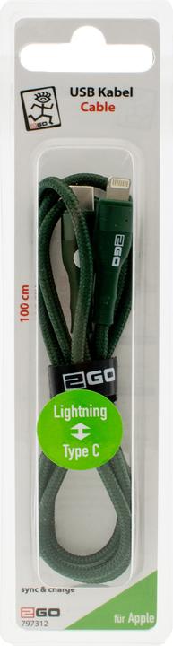 Actual product image 2GO 797312 USB Cable USB C Lightning (1 m)