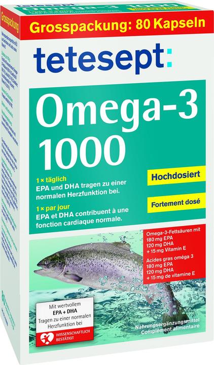 Actual product image Tetesept omega-3 (80 Piece, Capsules, 155 g)