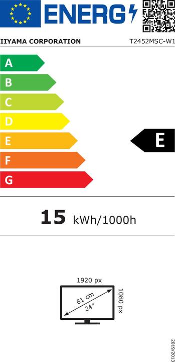 Etichetta energetica iiyama ProLite T2452MSC-W1 (1920 x 1080 pixel, 23.80")