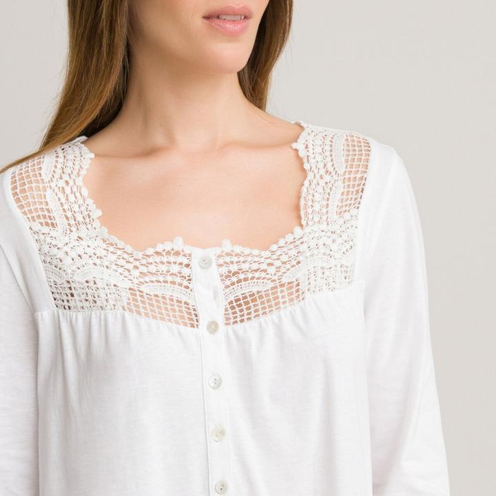 Image du produit Anne Weyburn Chemise de nuit en coton et dentelle (40)