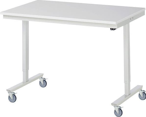 Image du produit RAU Poste de travail mobile à réglage électrique de la hauteur, plateau en mélaminé (125 cm, 80 cm)