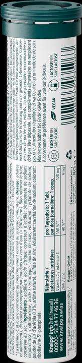 Nährwerte und Zutaten Kneipp Natürliches Vitamin C und Zink (20 Stück, Tabletten)