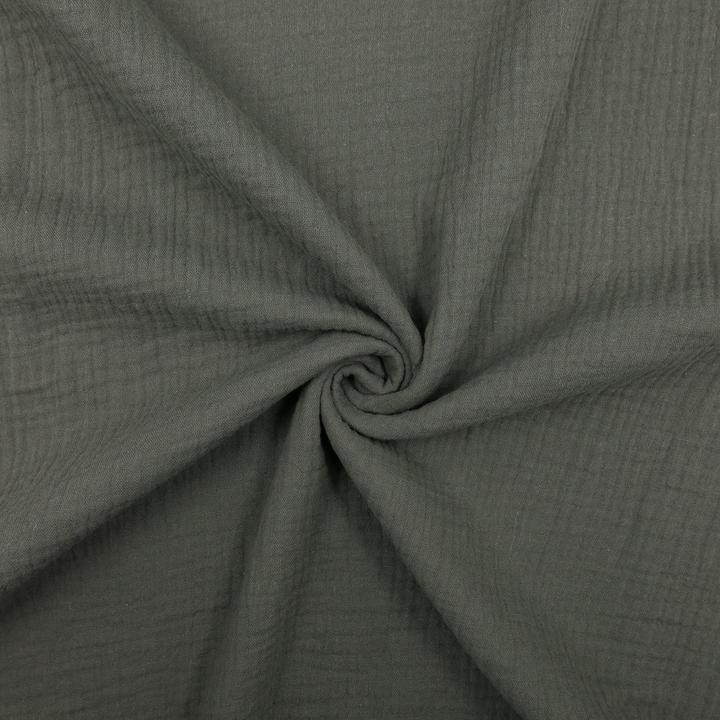 Actual product image Stoffrestposten Muslin - Dark brown-green - Minimum selling quantity: 1 metre
