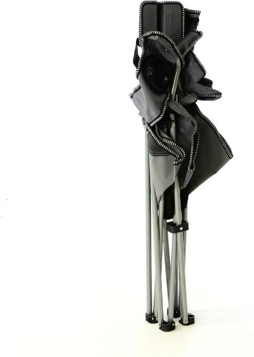 Produktbild VCM 2er Set Campingstuhl Faltstuhl grau schwarz Armlehne Getränkehalter Angelstuhl