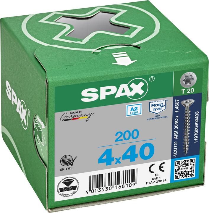 Produktbild Spax Spanplattenschrauben A2 (200 Schrauben pro Stück)