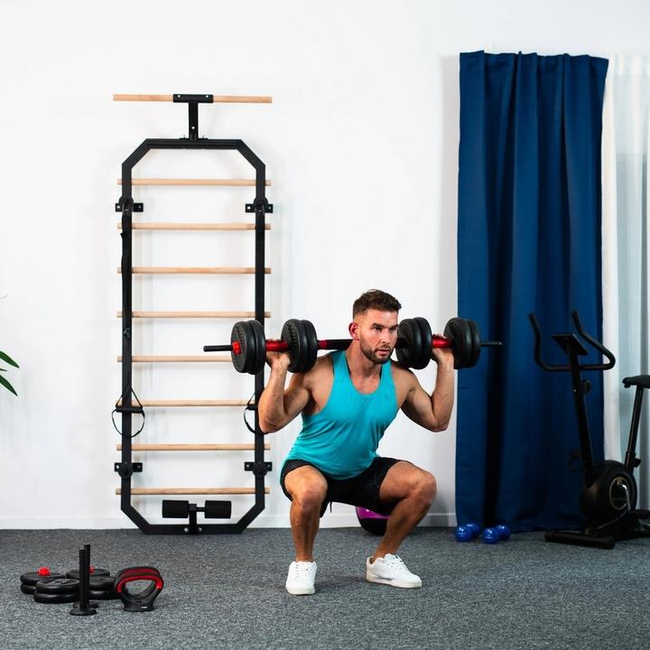 Produktbild HMS 6IN1 GEWICHTSSATZ SGN1340 (LANGHANTEL KURZHANTEL UND KETTLEBELL) 40KG (1 x 4 kg)