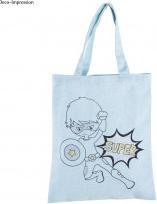Rayher Cotton bag m. Print, light blue, 1 piece