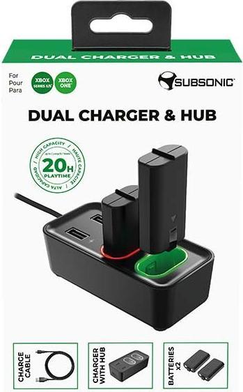 Immagine prodotto Subsonic Caricatore e hub doppio (Xbox One S, Xbox Serie S, Xbox Series X, Xbox One X)