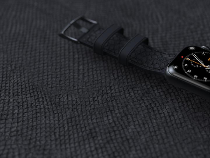 Image du produit Njord Bracelet en cuir de saumon Vindur Watch Strap for Apple Watch 44/45mm (45 mm, Cuir végétalien, Fermeture en acier inoxydable, Cuir de saumon)