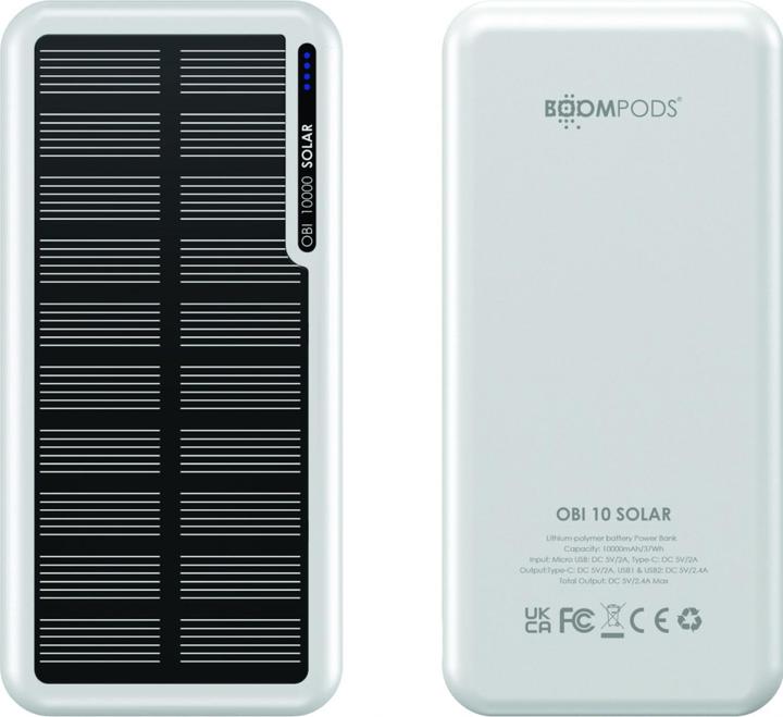 Immagine prodotto Boompods Powerbank solare Obi da 10.000 mAh - Bianco (10000 mAh)