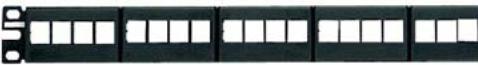 Actual product image Panduit 24-port Modular Patch Panel 6 Removable Faceplates, RJ-45, Rack mounting, 1U, 482.6 mm, 43.7
