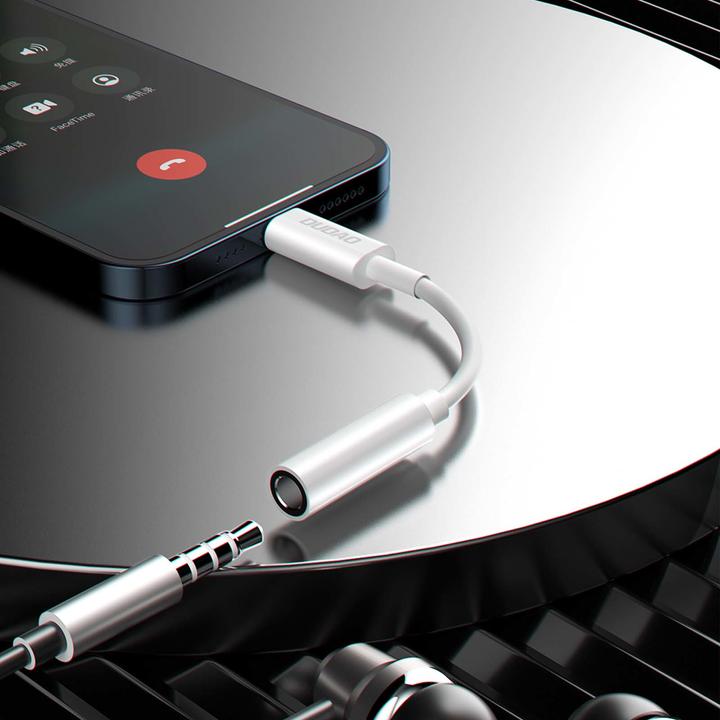 Image du produit Dudao Adaptateur audio L16i Lightning vers mini jack 3.5mm (blanc) (Lightning, Jack 3.5mm)