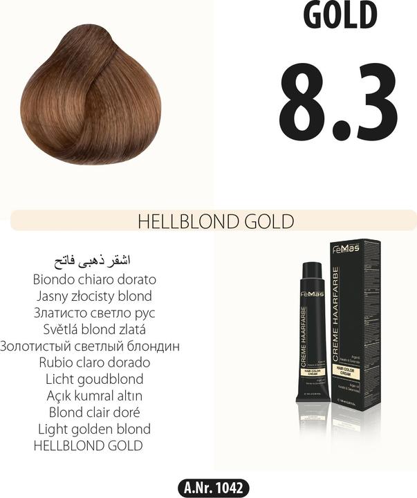 Actual product image FemMas (8.3) Haarfarbe Hellblond Gold 100ml (Light blonde gold)