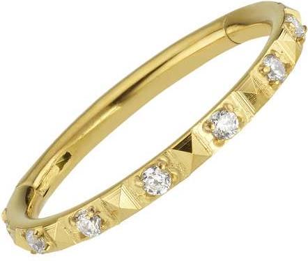 Immagine prodotto Bijouteria Piercing orecchio (Acciaio chirurgico 316L, Vetro (di orologio), Rivestimento PVD (color oro))