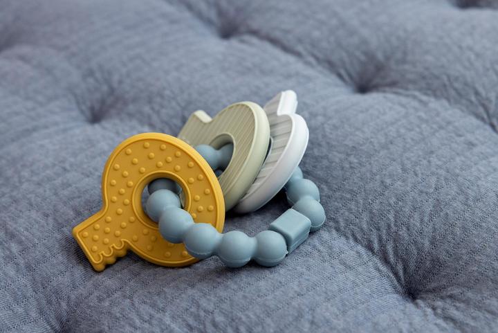 Actual product image Rubo Toys Little Dutch Silicone Teething toy keychain blue