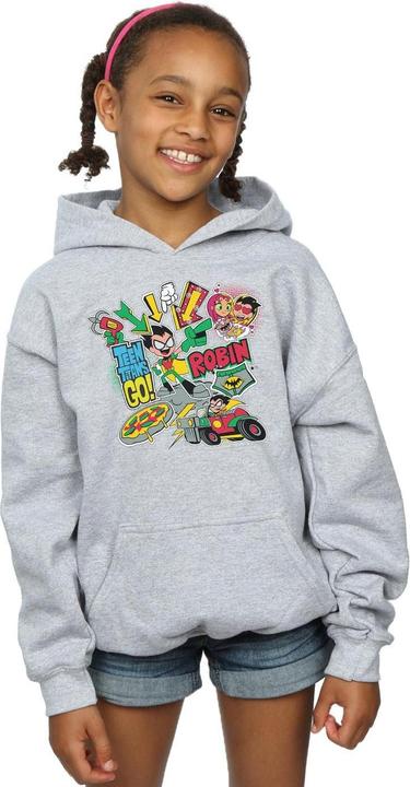 Immagine prodotto Teen Titans Go Robin Montage Felpa con Cappuccio Ragazze (128)