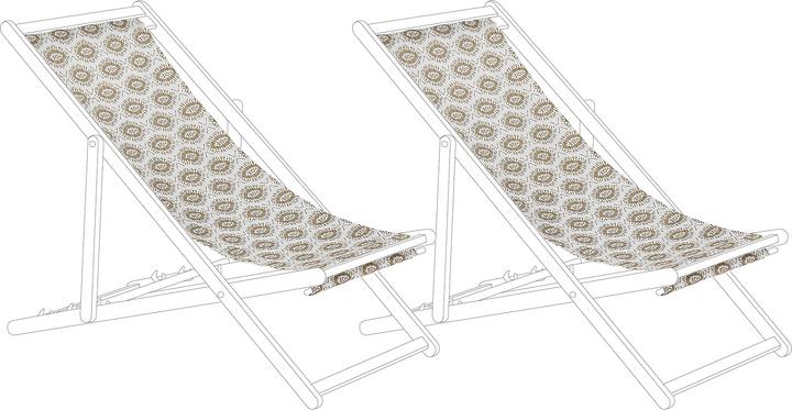 Produktbild Beliani Stoffbezug 2er Set für Gartenliegen ANZIO / AVELLINO Bohomuster sandbeige