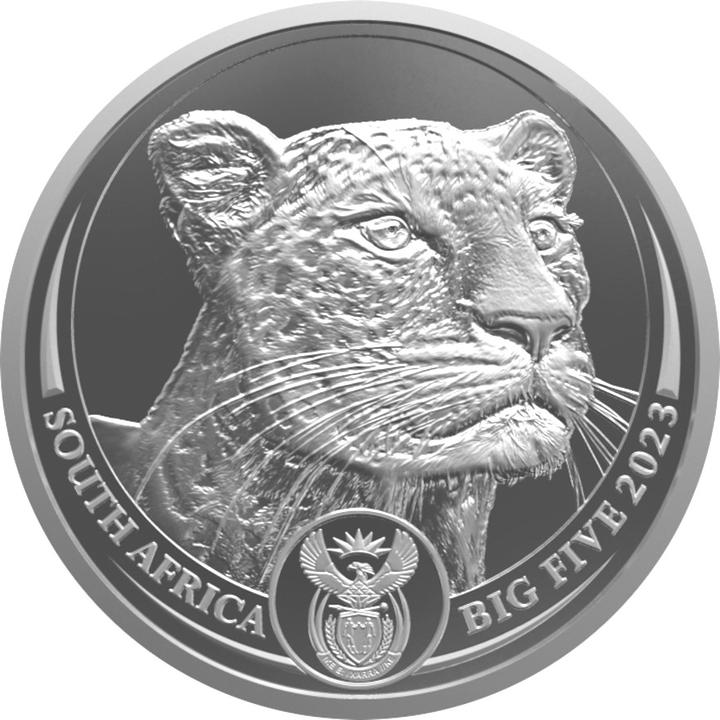 South Africa Mint Silber Leopard 5 oz - Big Five Serie II - 2023 (999, 2023)