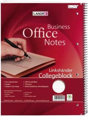 Image du produit Landré Bloc-notes A4+ pour gauchers (A4+, Quadrillé, Non contraignant)