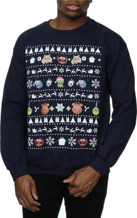 Actual product image Disney Mens The Muppets Christmas Heads Sweatshirt (M)