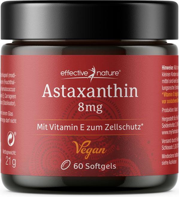 Produktbild Effective Nature Astaxanthin mit Vitamin E (60 Stück, Kapseln, 40 g)