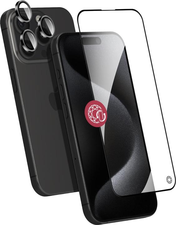 Actual product image Bigben Connected Protective film for iPhone 15 Pro Max Verreganischer + camera lenses (1 Piece, Apple iPhone 15 Pro Max)