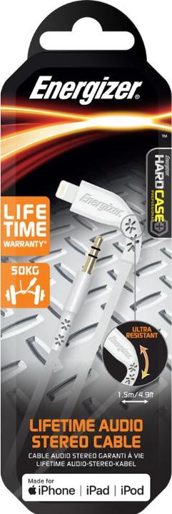 Actual product image Energizer Lifetime Audio AUX Lightning Cable (1.5m) white (1 pcs.)