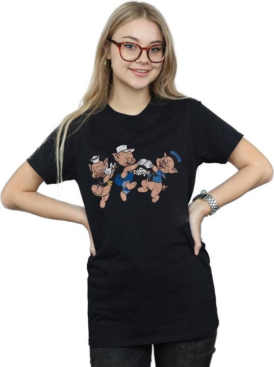 Immagine prodotto Disney Three Little Pigs Having Fun Maglietta Ampia Donna (L)