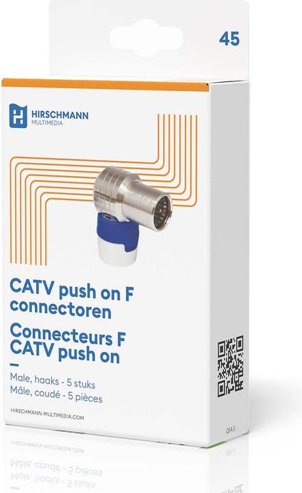 Actual product image Hirschmann QFA 5 Angled push-on quick F connector (Antenna cable)