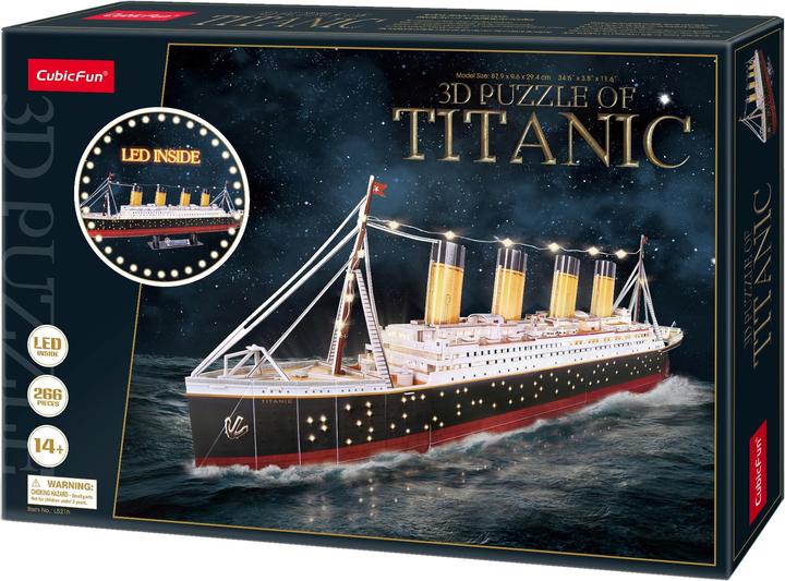 Productafbeelding Cubicfun 3d puzzel Titanic LED (266 onderdelen)