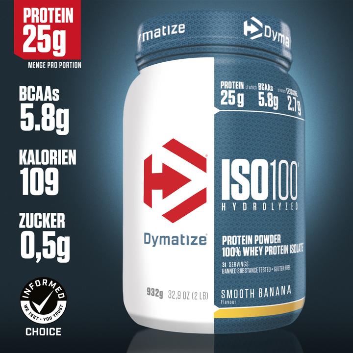 Immagine prodotto Dymatize Iso 100 (Banana liscia, 1 pz., 932 g)