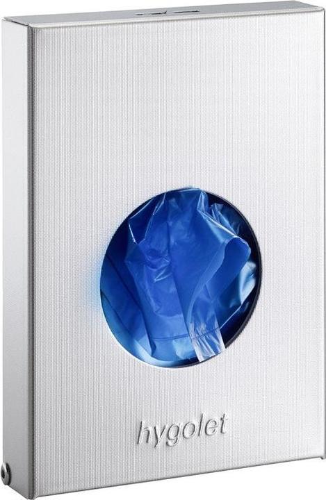 Actual product image Hygolet Ladies hygiene bag dispenser stainless steel Hygobag (25 ml, Intimate wipes)