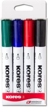 Immagine prodotto Kores Marcatore per lavagna bianca, punta a cuneo (Multicolore, 3 mm, 4 x)