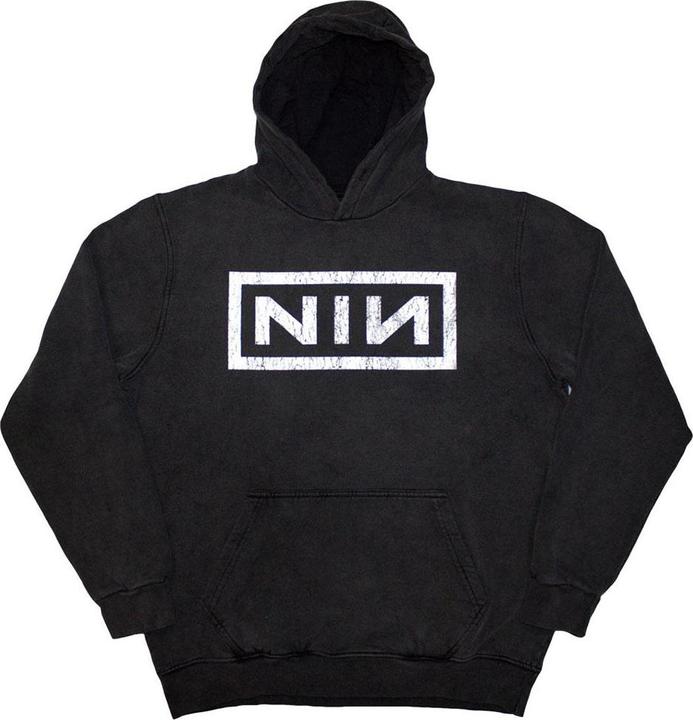 Actual product image Nine Inch Nails Unisex Adult Classic Logo Washed Hoodie (S)