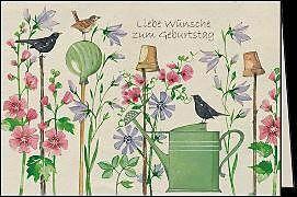Produktbild Edition Gollong Doppelkarte. Let's go green. Zum Geburtstag (Sommerblumen, Vgel)
