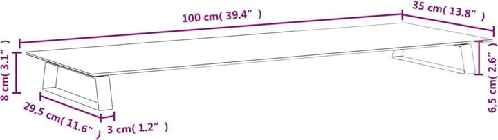 Image du produit VidaXL Support d'écran Blanc 100x35x8 cm verre trempé et