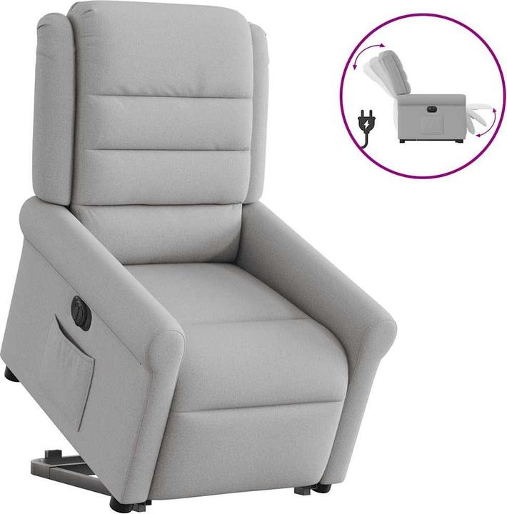 Produktbild VidaXL Massagesessel mit Aufstehhilfe Elektrisch Wolkengrau Stoff