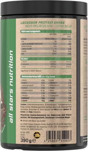 Produktbild All Stars Vegan Protein (390G Dose) (Schokolade, Nougat, 1 Stk., 400 g)