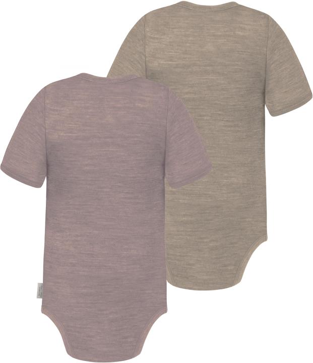 Actual product image Normani Set of 2 baby merino bodysuit short sleeves "Tauranga" - 9293 (56)