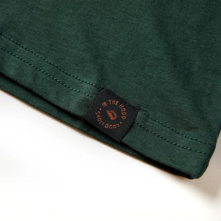 Immagine prodotto VidaXL Camicia a maniche lunghe per bambini verde scuro 116,Materiale: 100 (116)
