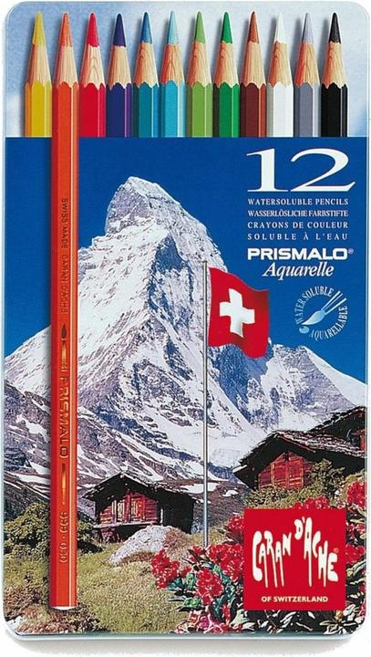 Produktbild Caran d'Ache Prismalo Aquarelle Metallschachtel (Mehrfarbig, 12 x)