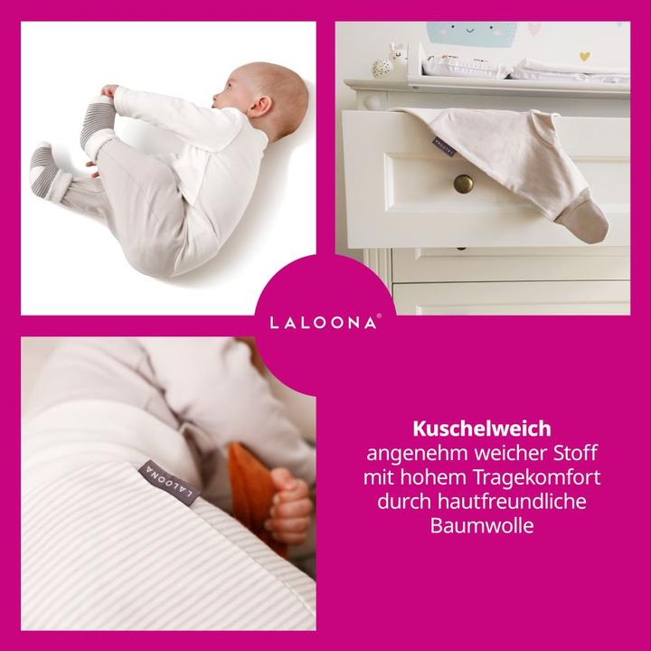 Image du produit La Loona LaLoona culotte bébé paquet de 2 - Stripes - Light Taupe - (62)
