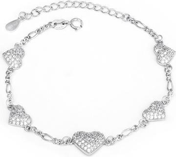 Produktbild Agato Silver bracelet with sparkling hearts AGB783/21