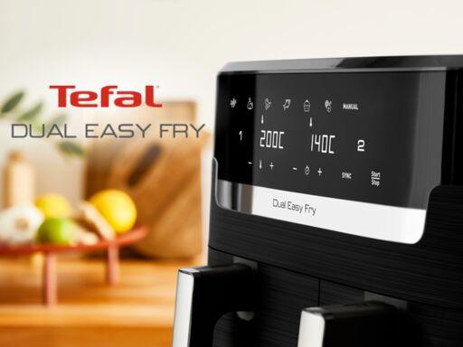 Actual product image Tefal EY9018 Dual Easy Fry Doppelkammer Heissluftfritteuse