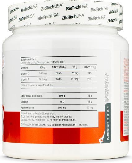 Nährwerte und Zutaten Biotech USA BioTech Collagen 300g Black Raspberry (1 Stück, Pulver, 300 g)