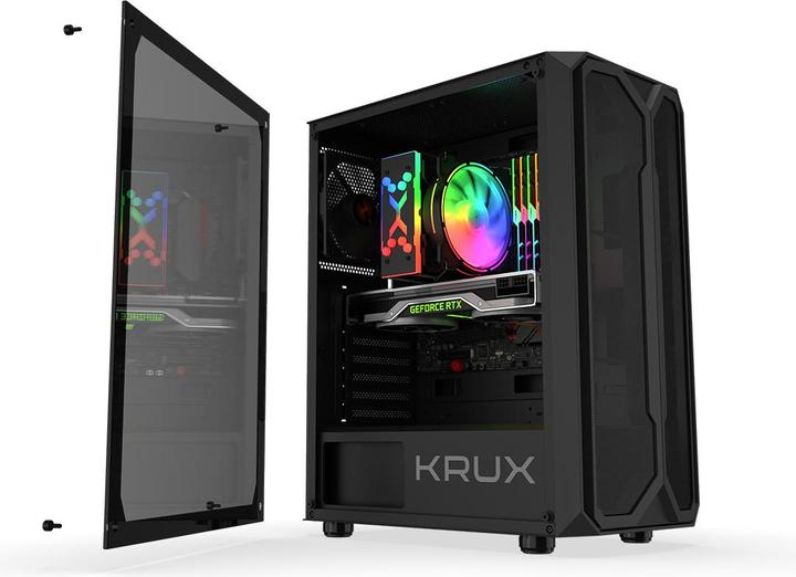 Produktbild Krux Odys Case (KRX0097) Black (mATX, ATX)