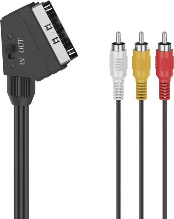 Actual product image Hama Video cable, scart plug - 3 cinch plug (video/stereo), 1.5 m (1.50 m, Scart)