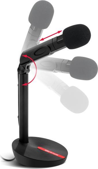 Produktbild Spirit Of Gamer Microphone sur pied compatible Eko Gaming and Live Streaming (Noir/Rouge)
